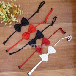 Corbata de niño roja negra Linda pajarita para niños tipo mariposa: winered