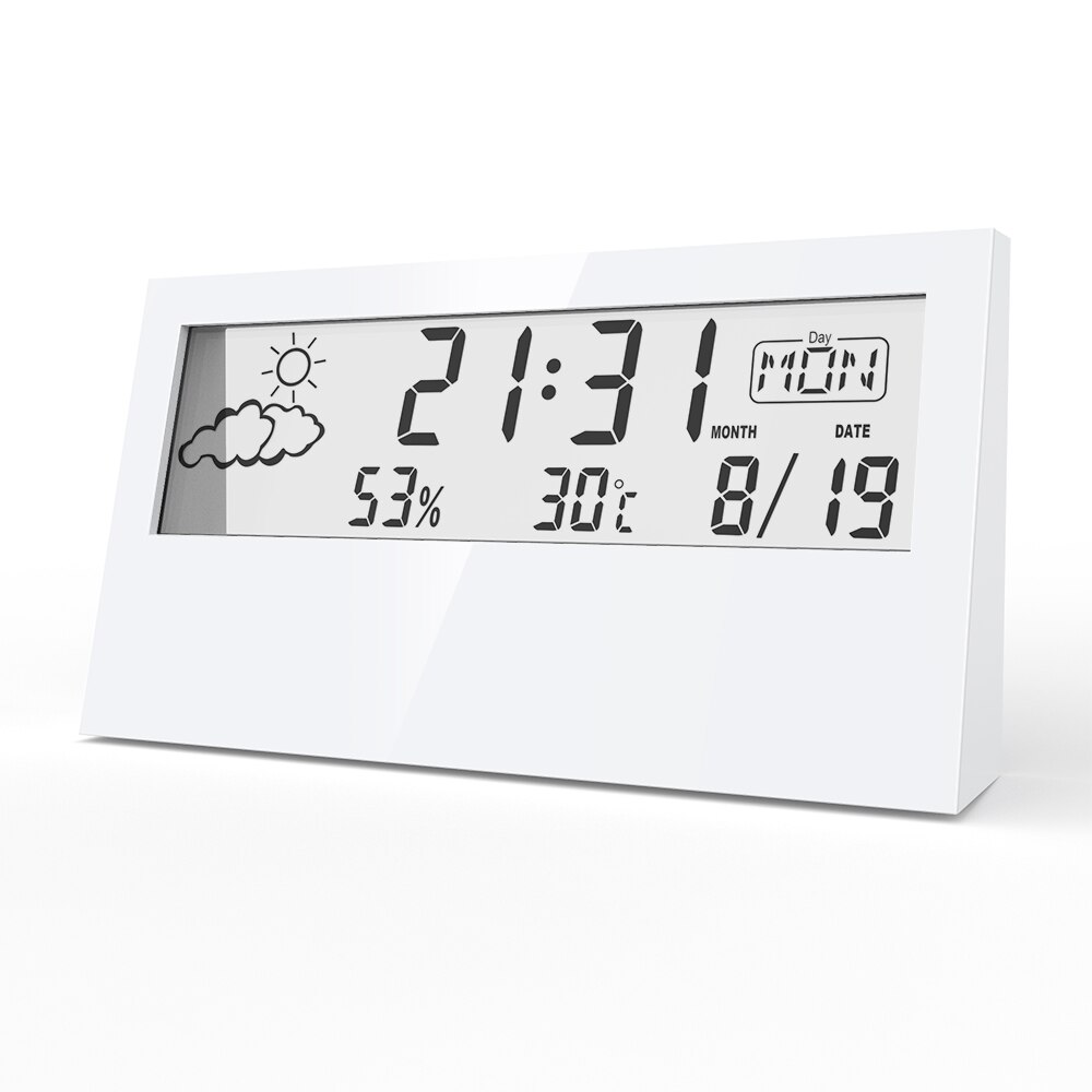 Digoo DG-AN0211 écran Transparent Station météo réveil hygromètre intérieur thermomètre météo prévision capteur horloge: Default Title