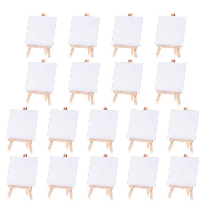 Cavalletto su tela per bambini, 18 pezzi Mini pittura su tela Set pittura disegno artigianale per pittura per bambini: Default Title