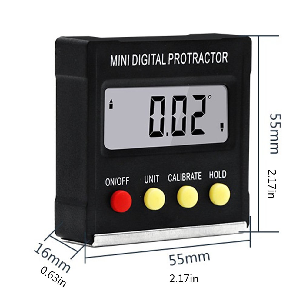 360Degree Mini Digital Protractor Inclinometer Electronic Level Box Magnetic Base Measuring Tools