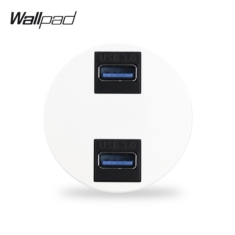 Wallpad L6 5 Colors Double 3.0 USB Extension Ports Wall Socket Module Match L6 Plates Free Combination DIY: White