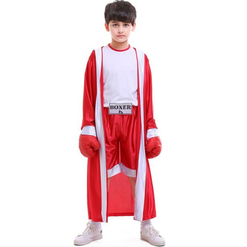 Enfants garçons filles rouge bleu Boxer Cosplay enfants boxe Match Performance Costumes fête décoration Costume Halloween