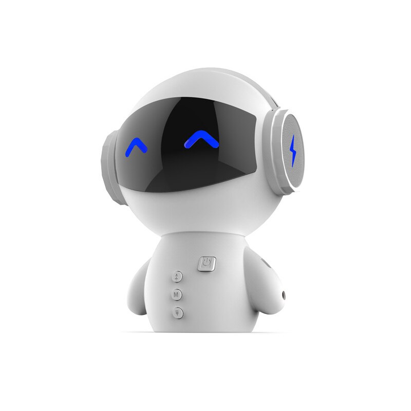 Bluetooth Speaker Mini Draadloze Robot Luidspreker TF USB Subwoofer Bluetooth Speakers Mp3 Stereo Audio Muziekspeler: White