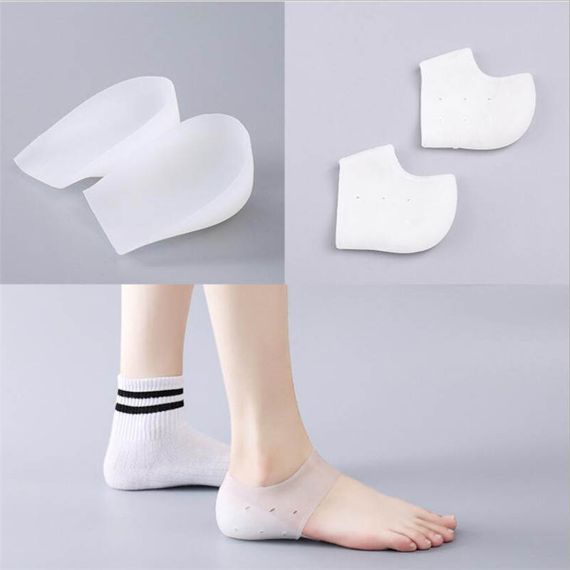 Chaussettes unisexes invisibles en Silicone pour augmenter la hauteur, coussinets de talon en Gel, semelles intérieures, Massage des pieds, Support orthopédique de la voûte plantaire