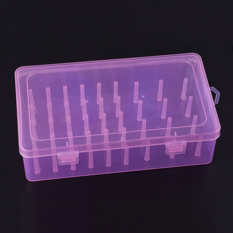 Caja de almacenamiento vacía para carretes de hilo de coser, organizador de almacenamiento de alambre de aguja transparente, estuche de almacenamiento de carretes de hilo, 42 Unidades: BX210001-2