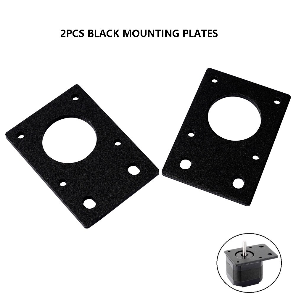 MEGA Stepper Motor NEMA 23 17 Mounting L Bracket 42step Motor Bracket Mount Fixed Support Plate Shelf 3D Printer Part 57mm 42mm: 2PCS Black Plates