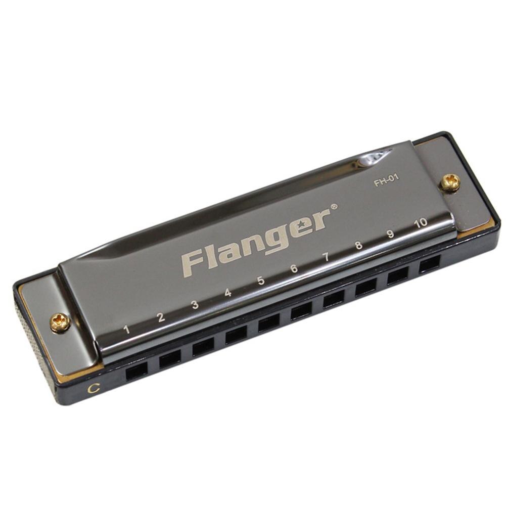 Flanger 10 Hole 20 C Tone Diatonische Blues Harmonica Standaard Mond Sleutel Orgel Met Case Voor Beginners Professionele Muziek FH-01: Default Title