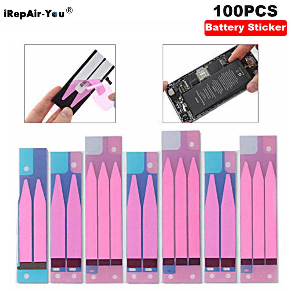 Pegatinas adhesivas de batería para iPhone, cinta adhesiva doble de tracción, para modelos 6, 6S, 7, 8 Plus, 5S, X, XR, XS Max, 12 mini, 11, 13 Pro max, 100 unidades