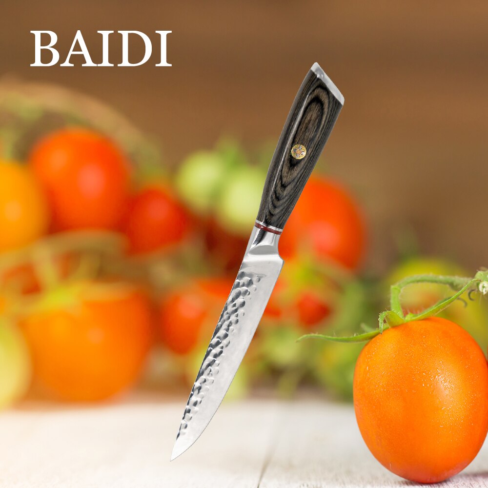 Stainless Steel Kitchen Knives Set Forged Kitchen Knife Japanese Chef knife set Slicer Nakiri Paring Knife Meat Cleaver Knife: 6 inch Paring knife