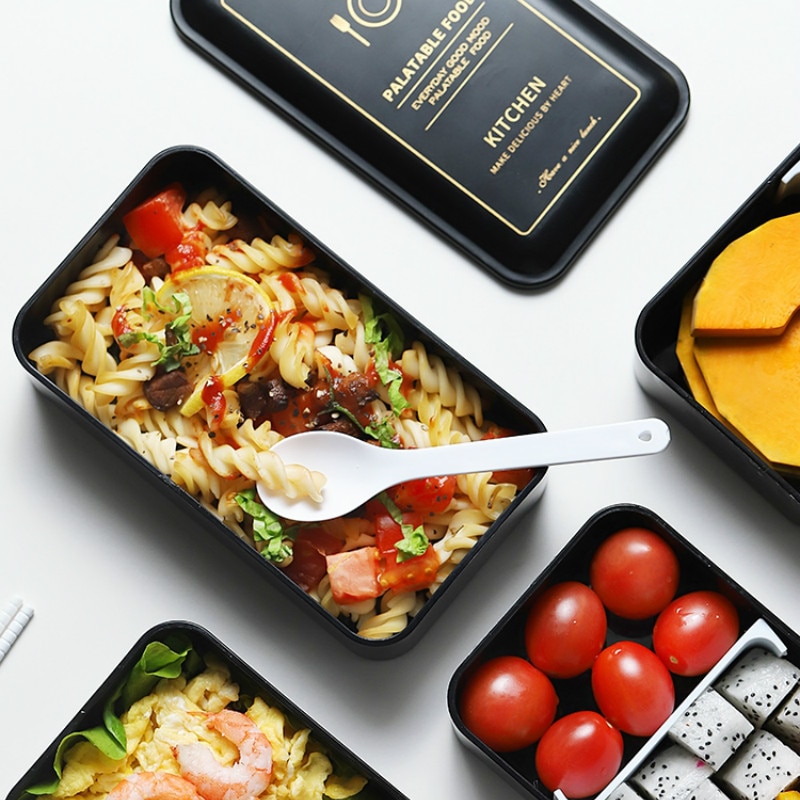 1200ML Japanese Lunch box Microwavable Food container double layer Portable Bento Box with Compartments Leakproof BPA free