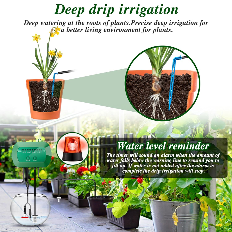 Kit d'irrigation goutte à goutte pour plantes en pot, système solaire pour jardin, système d'arrosage automatique pris en charge, dernier modèle 2024