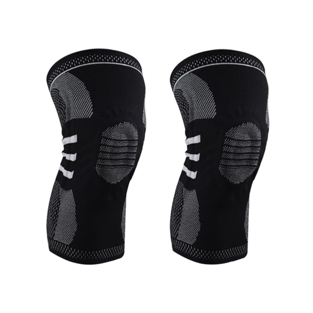 Enkele Fitness Hardlopen Fietsen Knie Ondersteuning Braces Elastische Nylon Sport Knie Pad Sleeve-Sized M (Grijs): Black