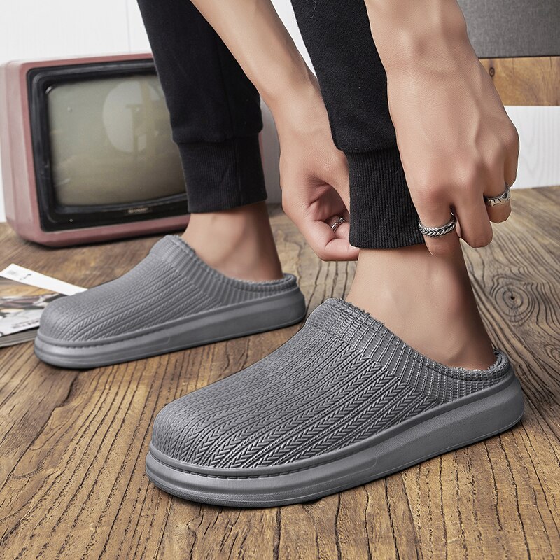 doux pantoufles maison chaussures pour hommes maison en peluche maison pantoufles garder au sandales hommes adulte pantoufle homme hiver chaussures fourrure pantoufles