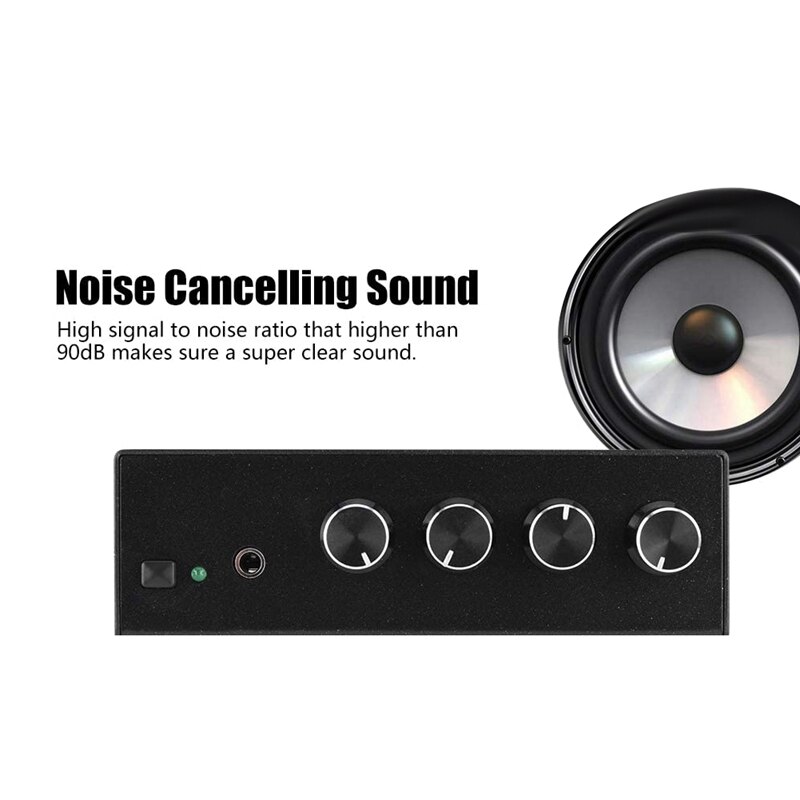 Sound Mixer Mini Noise Cancelling Karaoke Mixer 3 Kanaals Rca Input En 1 Rca Uitgang Stereo Geluid Mini Dj Mixer (Eu Plug)