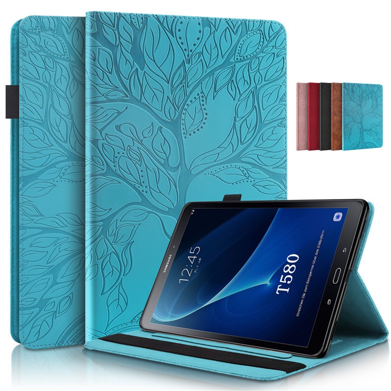 For Funda Tablet Samsung Galaxy Tab A 6 A6 10 1 Case 3D Tree Embossed Leather Case for Samsung Galaxy Tab A6 SM T580 T585