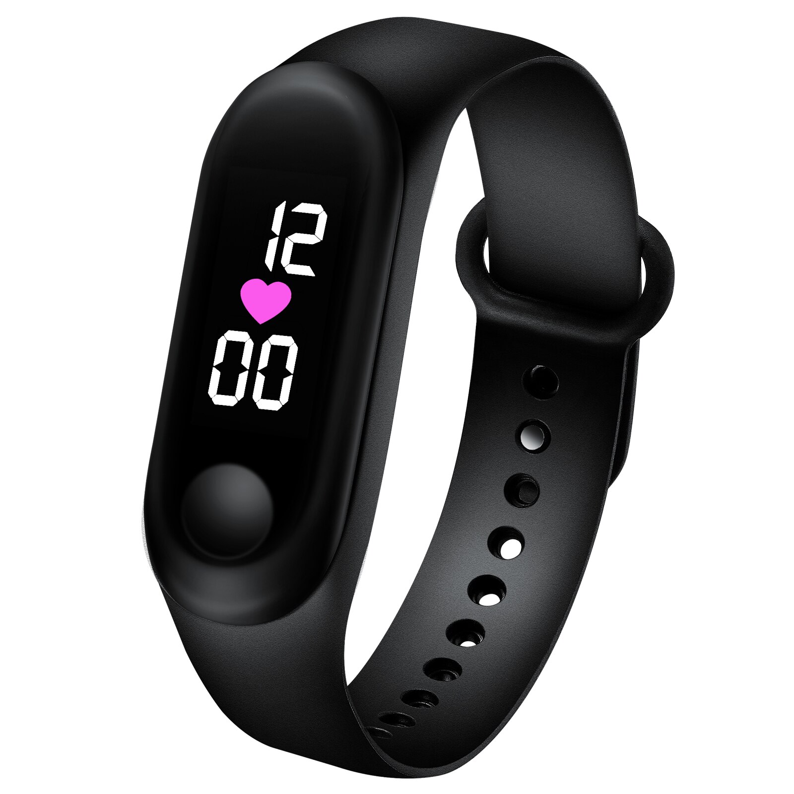 Reloj sencillo deportivo para hombre y mujer, reloj LED rectangular, reloj Digital electrónico resistente al agua para hombre y mujer, reloj Digital para parejas: M3H-Black