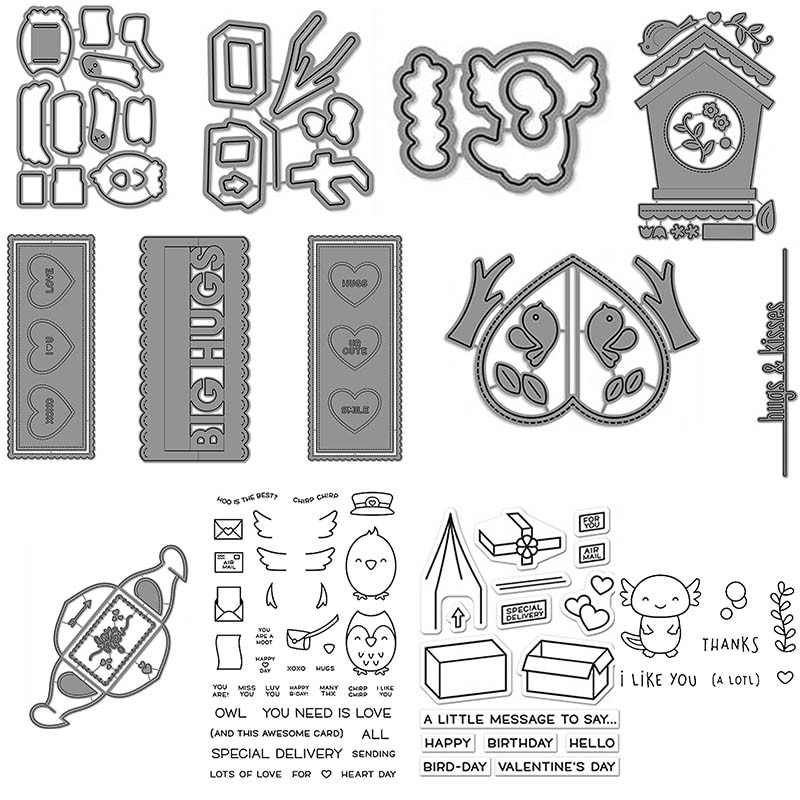 Heart Envelope Box Metal Cutting Dies&Cordinating Stamps For Scrapbooking Craft Die Cut Card Making Embossing Stencil 05