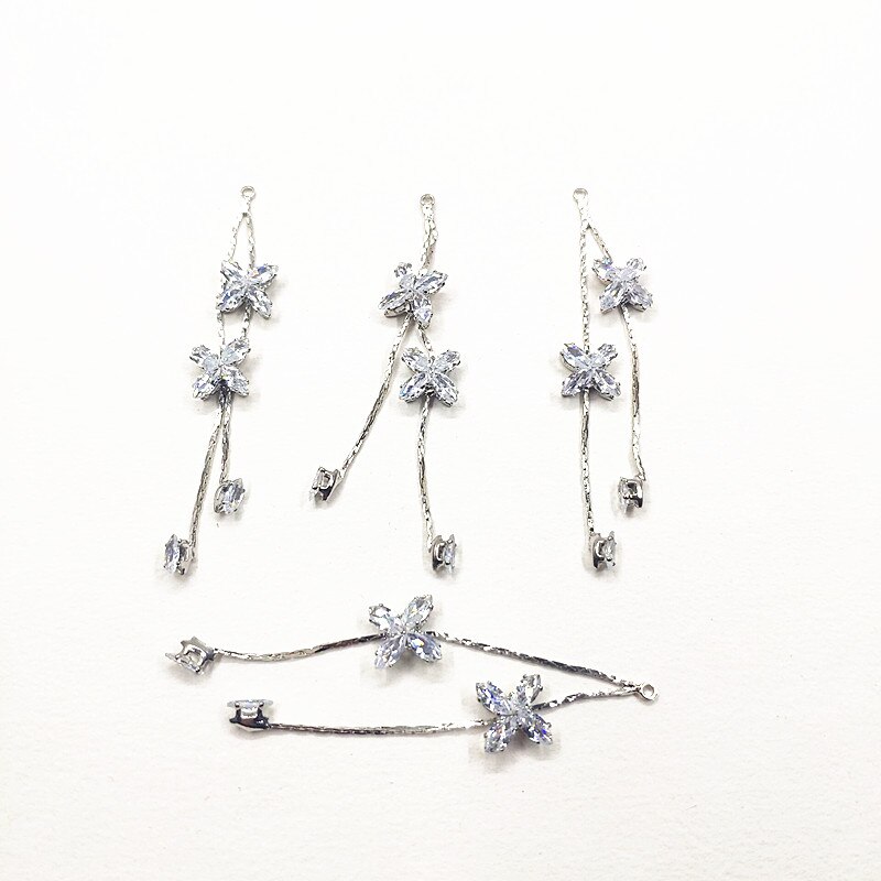 Nuovo arrivo! 70x9mm 30pz Catena con Zircone Cubico di fascino/Connettori per gli accessori Dei Monili/orecchini accessori/orecchino parti FAI DA TE