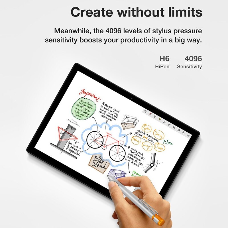 Hipen h6 4096 caneta stylus de pressão/caneta de imprensa para chuwi ubook pro tablet
