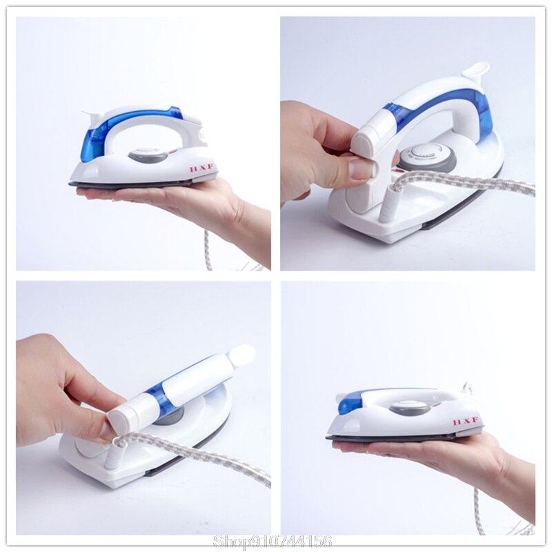 Portable Compact Size Mini Handheld Electric Baseplate Steam Iron Machine Foldable Handle Home Travel Use Oct