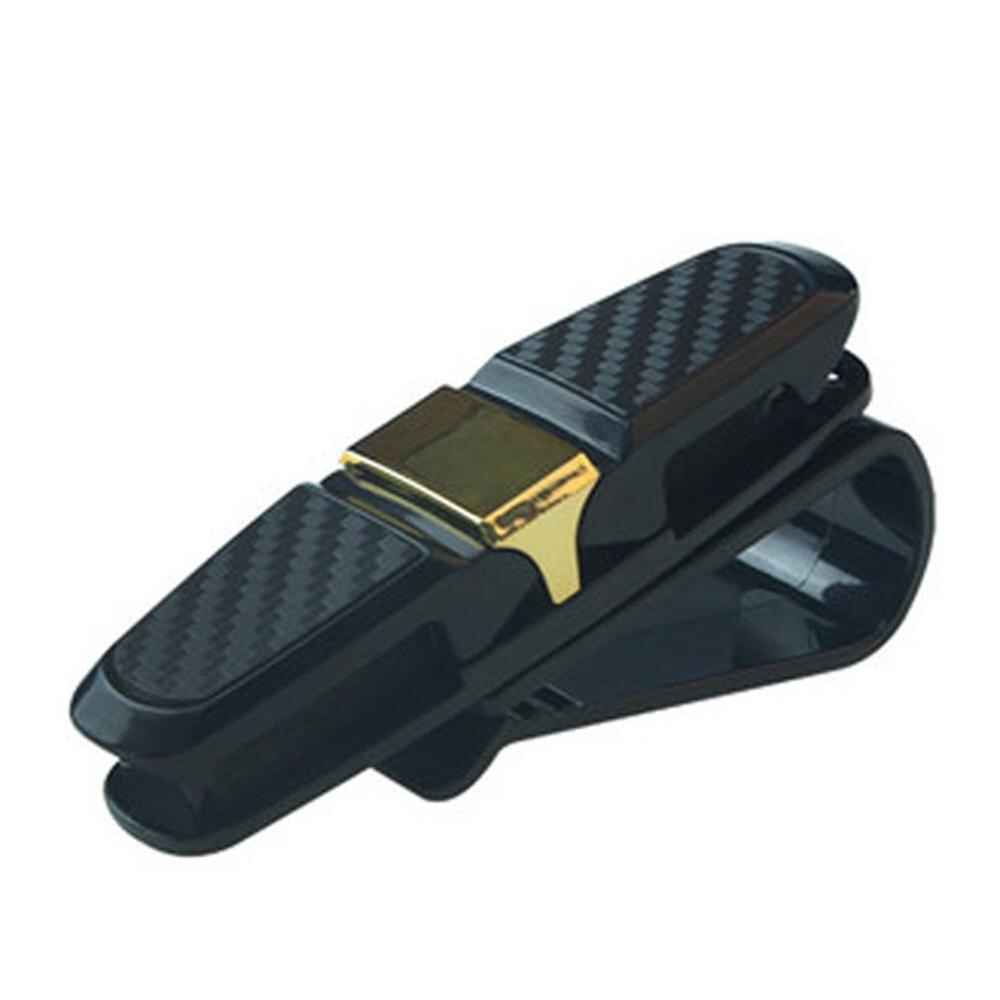 S-Type Carbon Solderen Auto Bril Clip Zonnebril Dubbele Clip Zonneklep Zonnebril Wetsvoorstel Houder Multifunctionele Auto Levert: Shiny gold
