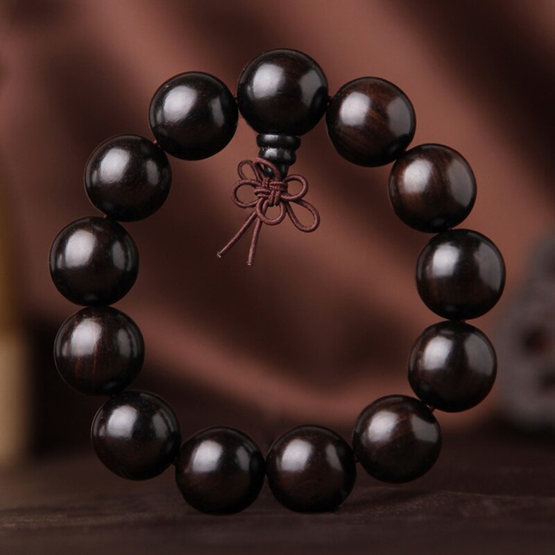 Indonesia ebony Beads Bracelet hand polished ebony 2 Mens boutique Bracelet beads purple Tan