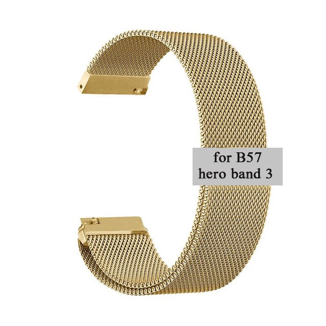 Armband Rvs Milanese Loop Horloge Band Magnetische Sluiting Wrist Strap Metal Vervanging Voor B57 Smartwatch Hero Band 3: Geel