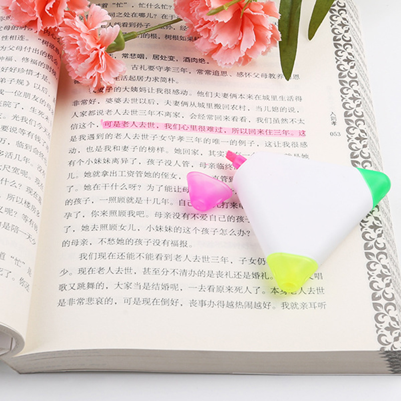 Highligter Markers Triangle Polygon Highlighters Pen Japanese Stationery Multicolor Marke Pen School 1pc