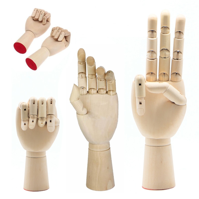 Modèle droit en bois esquisse dessin joint doigts mobiles Mannequin