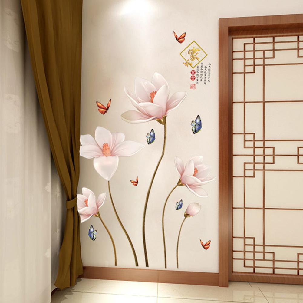 PVC Removable 3D Flower Wall Sticker Living Room Bedroom Home Decor