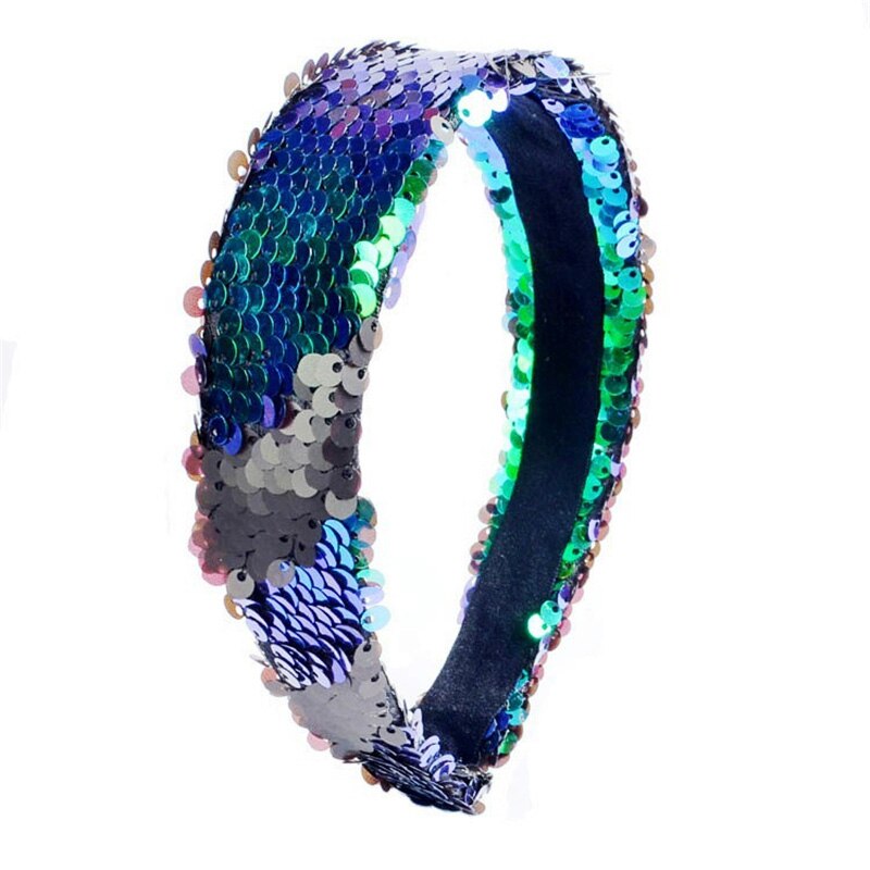 Lentejuelas sirena brillo lentejuelas deporte diademas para chicas antideslizante brillante pelo Hairband accesorios de estilo: 17
