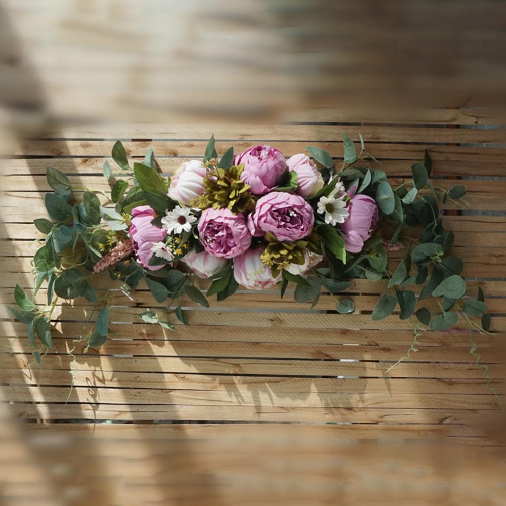 DIY Artificial Wreath Door Threshold Flower Wedding Home Living Room Party Pendant Wall Decor Christmas Garland Rose Peony