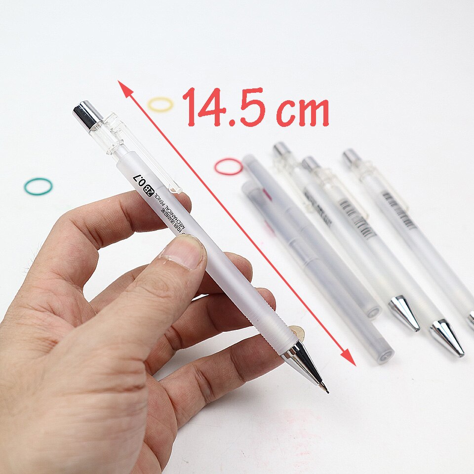 4 stk mekanisk blyant 2b 0.5-0.7mm plast frostet gennemskinnelig automatisk blyant tegne maleri til studerende kontorartikler