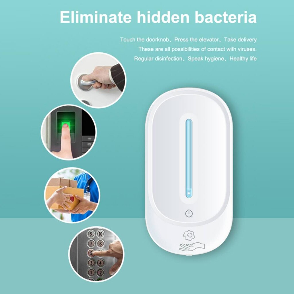 Dispensador de jabón automático para colgar en la pared, desinfectante de manos para el Hogar, baño y cocina, 350ml: foam