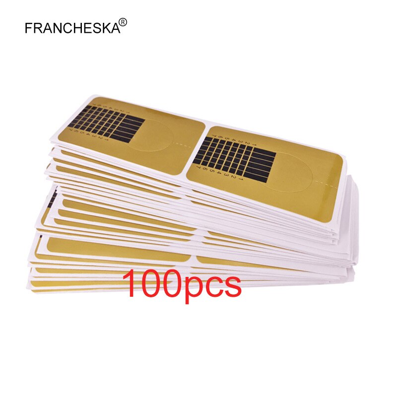 Francheska Professionele Franse Nail Forms Nail Art Gel Nail Form Sticker Papier Extension Curl Nail Form Tips formy doen paznokci: 100pcs