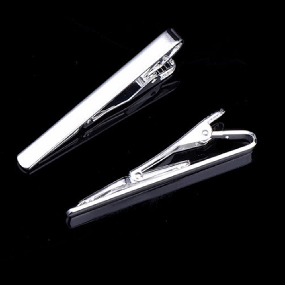 53Mm * 5Mm Mannen Rvs Tie Clip Bar Broche Sluiting Chic Mode Effen Kleur Slanke kraag Nuttig Das Pin