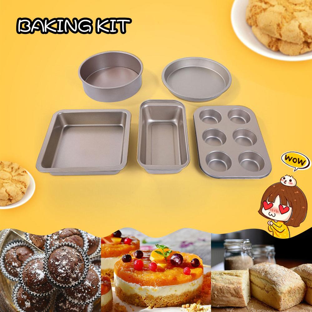 Baking Tool Set Bread Tray Pizza Baking Tray Home Dessert Biscuit Bread Small Oven Baking Package Carbon Steel Material Kitchen