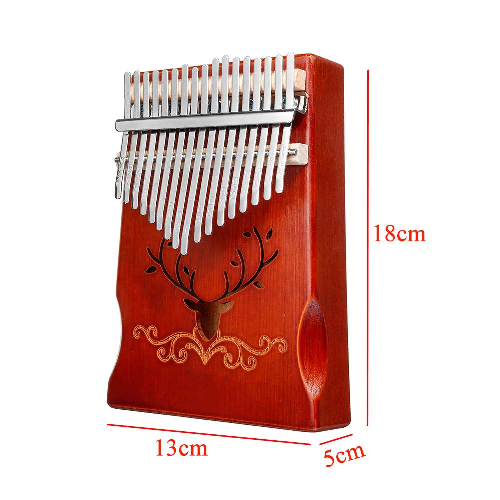 17 Keys Pinetree Wood Mahogany Body Thumb Piano Musical Instrument With Learning Book Tune Hammer for beginner