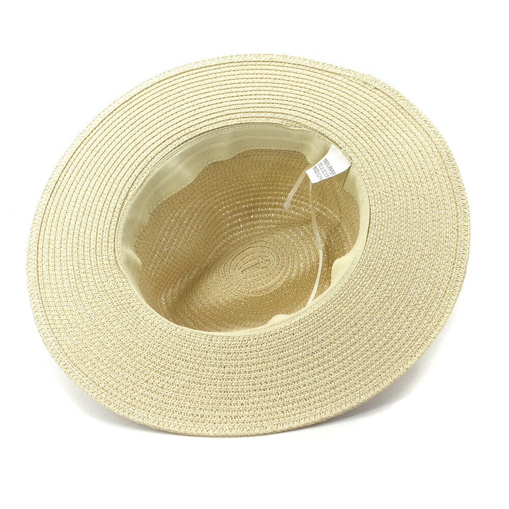 Straw Hat Women Summer Sun Beach Panama Wide Brim Ribbon UV Protection Outdoor Accessory