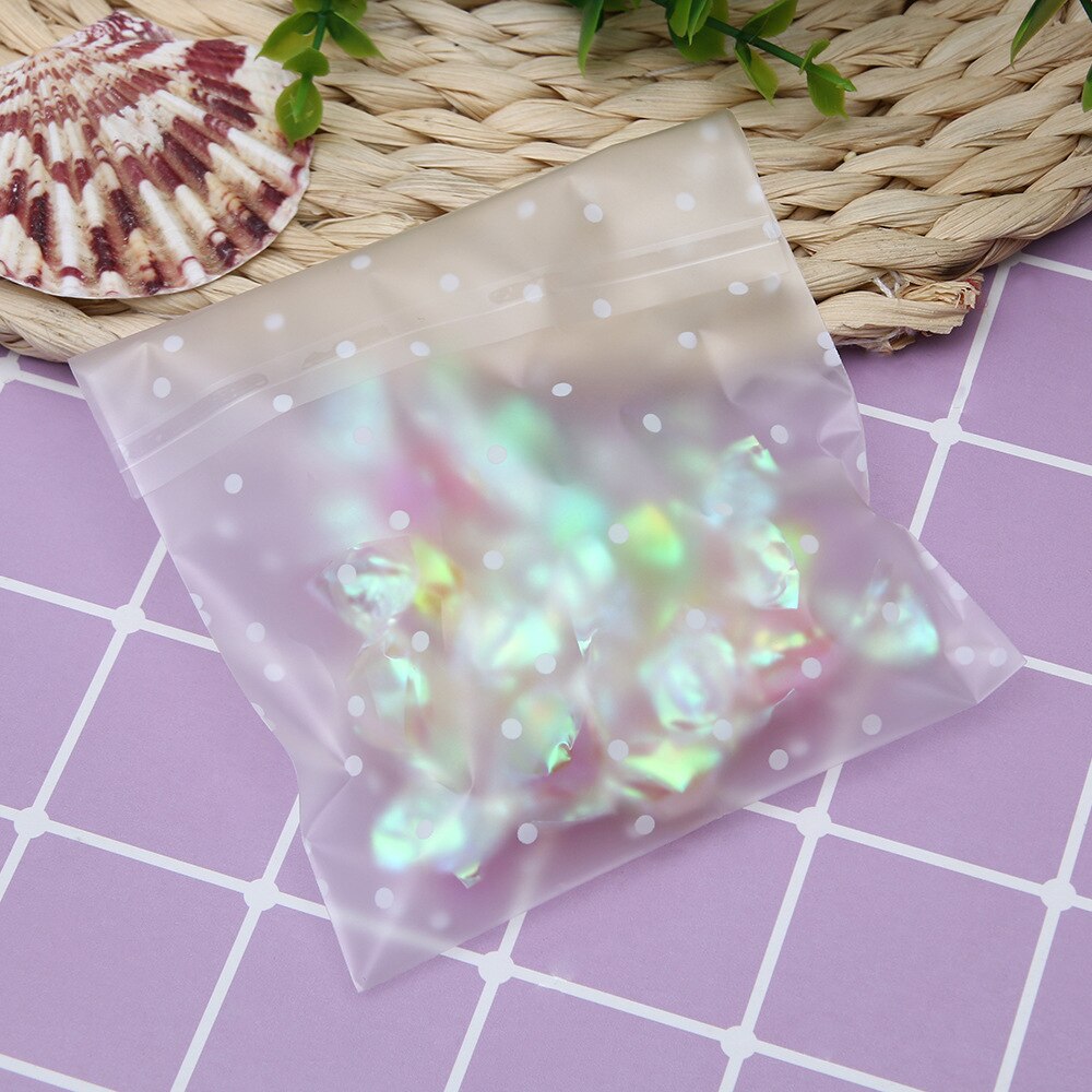 100Pcs Translucent Dot Plastic Biscuit Packaging Bag Opp Bag Wedding Birthday Party Cookie Baking Packaging Bag Candy Bag