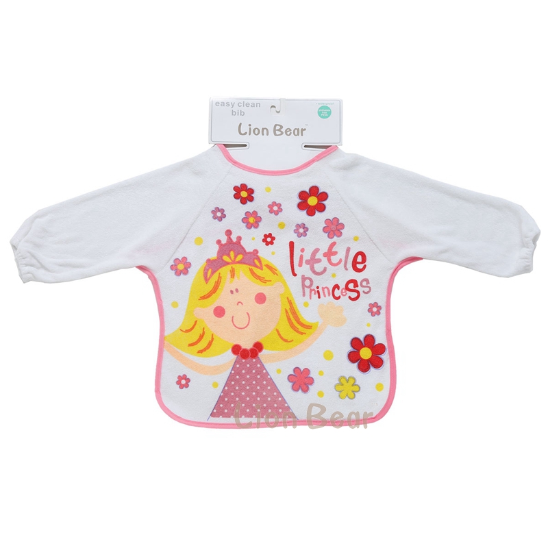 Apron baby bibs for babies Cotton waterproof Long Sleeve Smock Saliva Burp Cloth infant 6-24 Month kid baby feeding Accessories: 08306