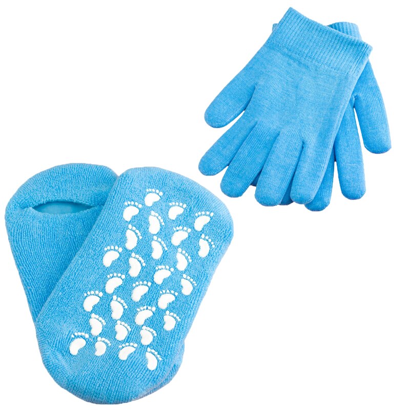 1 par återanvändbara spa-gel strumpor handskar fuktgivande blekning exfolierande släta händer fotvård för vuxna handmask: Bula hand och fot
