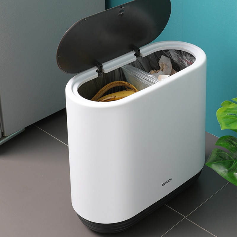 Prullenbak Anti-Fallin Nul Afvalbak Voor De Keuken Badkamer Garbag Classificatie Smalle Afvalemmer Prullenbak vuilnisbak
