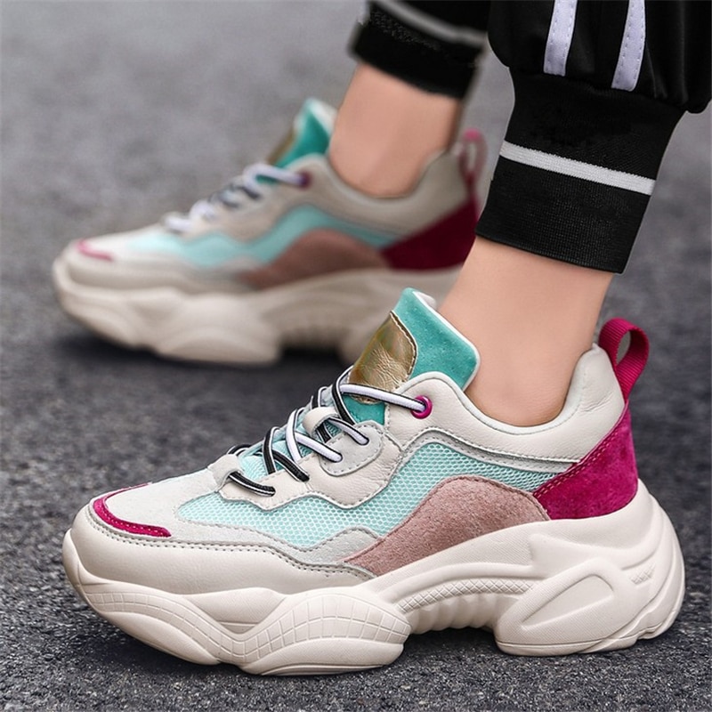 Jianbudan/Brand Chunky Sneakers Vrouwen Casual Zomer Sneakers Ademend Mesh Wandelschoenen Meisje Mode Platform Schoenen