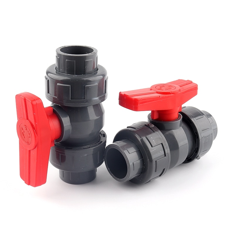 1pc 32/40/50/63/75/90/110mm tubo pvc união conector de válvula de água encaixes de tubulação válvula de esfera agricultura jardim adaptador de irrigação