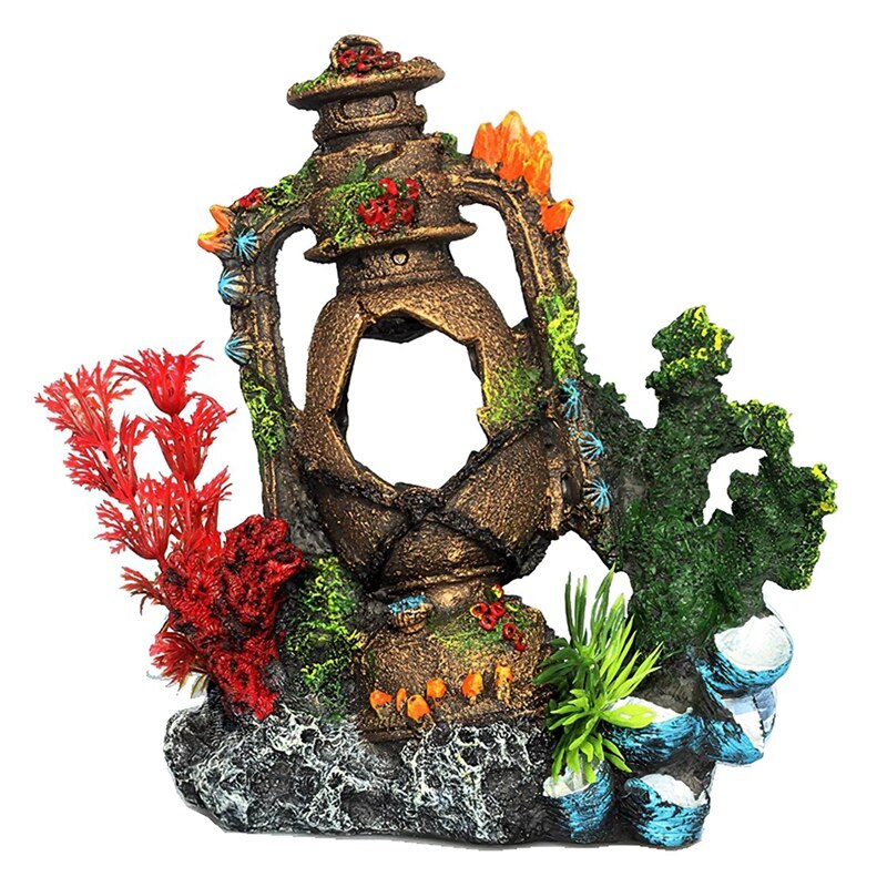 Aquarium Ornamenten Vis Landschapsarchitectuur Aquarium Aquarium Decoratie Hars Ambachten Decoraties Coral Olie Lamp: Default Title