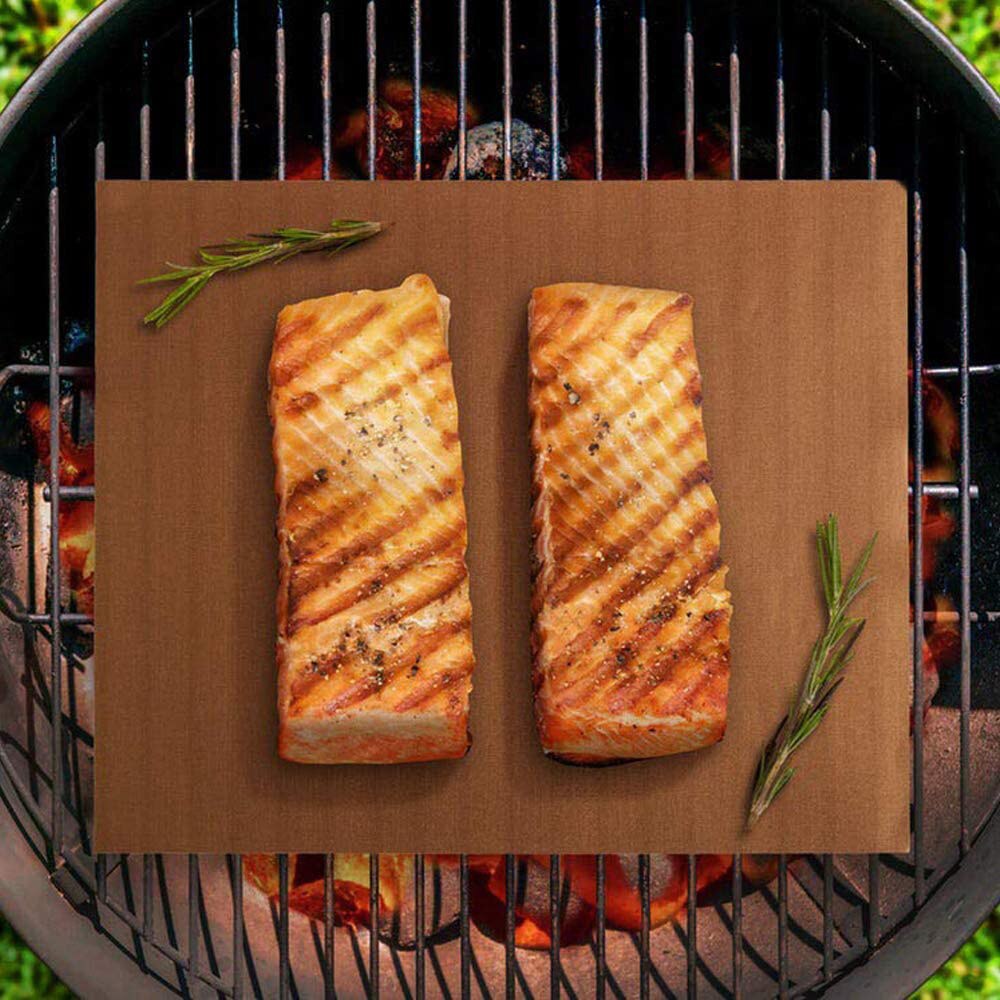 Tapis de Barbecue antiadhésif Réutilisable Barbecue Cuisson Tapis BBQ Accessoires pour L'extérieur Résistant À La Chaleur Cuisson Feuille De Cuisson