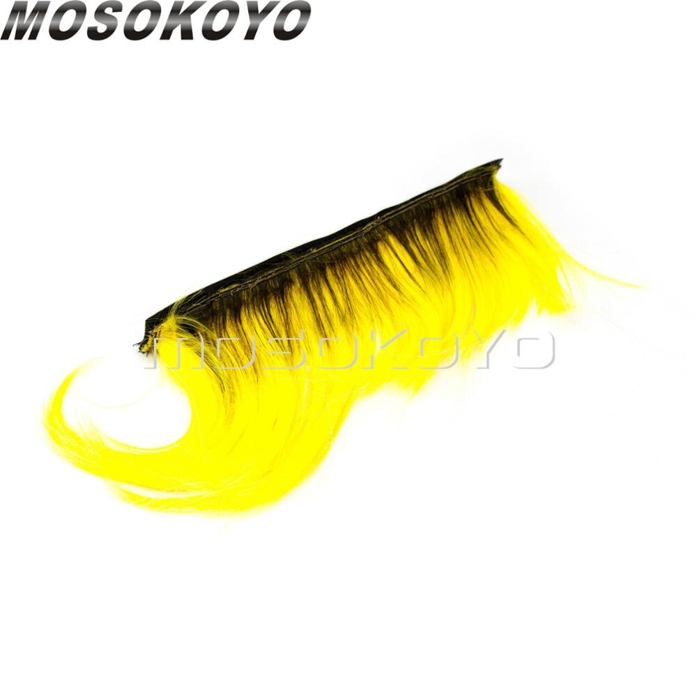 Motorcycle Punk Biker Helmet Mohawk Attached Long Hair Feather Casco Mohawks Sticker Outdoor: black yellow