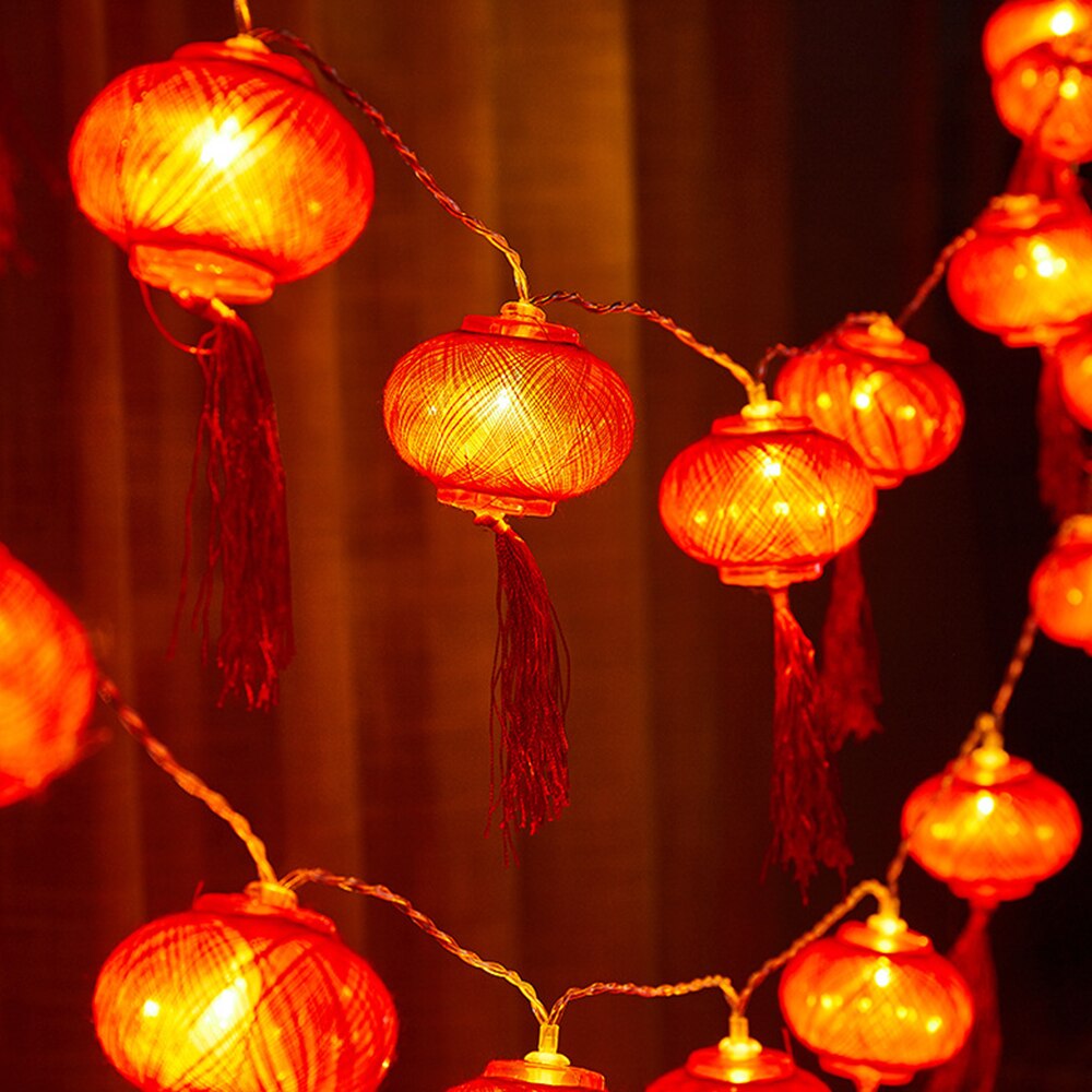 3V lanterna Festival Festival di primavera tradizionale cinese lanterna rossa corda luce/batteria scatola decorazioni natalizie di capodanno