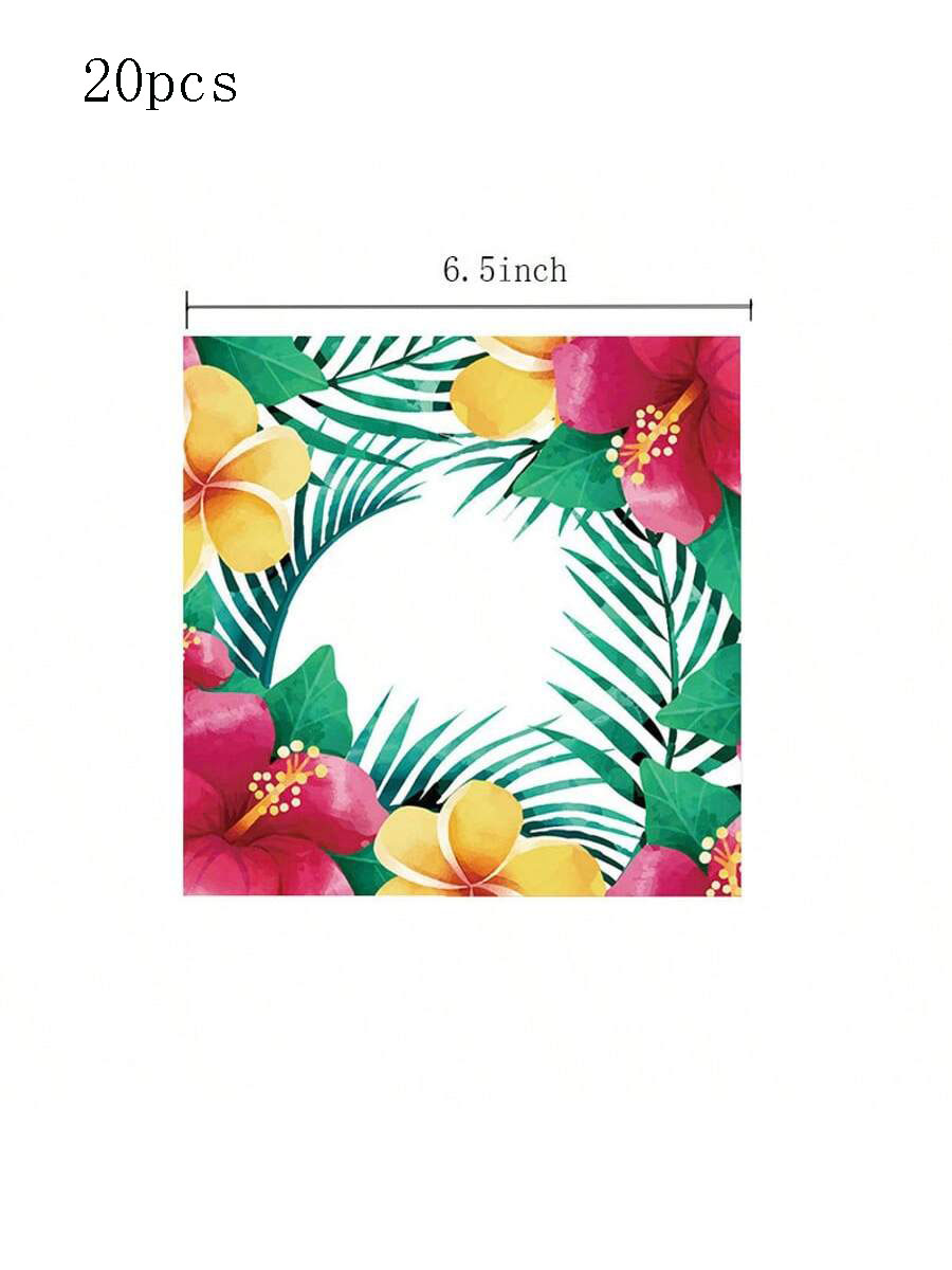 Tropisk stil blomsterfest servise engangstallerken kopp papirhåndkle servise vind: Mintgrønn